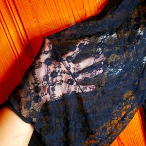 Black long sleeve lace top